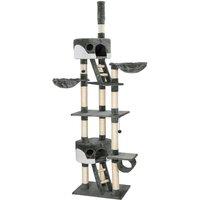 Tectake Cat Tree Scratching Post Hansi - Grey/White, Grey