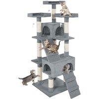 Tectake Cat Tree Scratching Post Barney - Grey, Grey