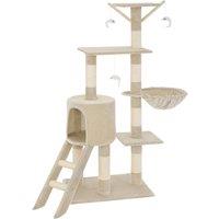 Tectake Cat Tree Scratching Post Dominik, Cream