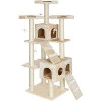 Tectake Cat Tree Scratching Post Knuti - Cream, Cream