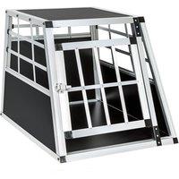 Tectake Dog Crate Single - Grey/White, Black