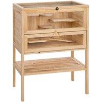 Tectake Hamster Cage Made of Wood 60 x 40 x 80cm, Brown