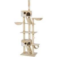 Tectake Cat Tree Scratching Post Hansi - Beige/White, Cream