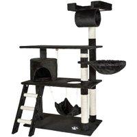 Tectake Cat Tree Scratching Post Marcel - Black, Black