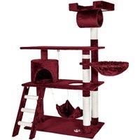 Tectake Cat Tree Scratching Post Marcel - Burgundy, Red