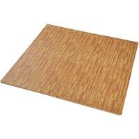 Tectake Gym Mats - Interlocking Set Of 12 Wood Decor, Brown
