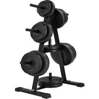 Tectake Rack For Weight Plates Black, Black