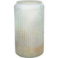 Ivyline Verre Tall Frosted Ribbed Glass Gold Vase H30cm W20cm, Gold