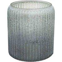 Ivyline Verre Frosted Ribbed Glass Atlantic Blue Planter H14cm W15cm, Multi