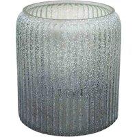 Ivyline Verre Frosted Ribbed Glass Atlantic Blue Planter H18cm W21cm