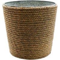 Ivyline Jute Galvanised Steel Christmas Tree Bucket 32cm, Silver