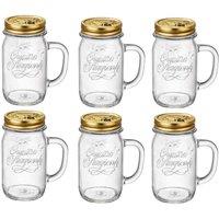 Bormioli Rocco Quattro Stagioni 41.5cl Jar Wit Handle - Pack Of 6, Clear