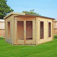 Shire Rivington 10 ft x 14 ft 28mm Corner Log Cabin, Brown