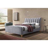 Birlea Double Clover Fabric Bed Grey Velvet, Grey