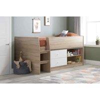 Birlea Single Leyton Cabin Bed White & Oak Effect, White