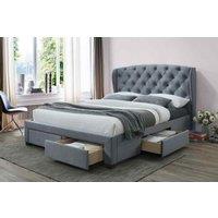 Birlea King Hope Fabric Bed Grey Velvet, Grey