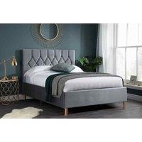 Birlea King Loxley Fabric Bed Grey, Grey