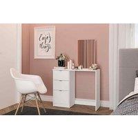 Birlea Madison 3 Drawer Dressing Table And Mirror White, White