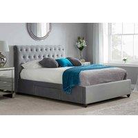Birlea Super King Marlow Fabric Bed Grey Velvet, Grey