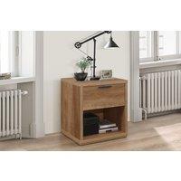 Birlea Stockwell 1 Drawer Bedside Rustic Oak Effect, Brown