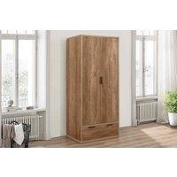 Birlea Stockwell 2 Door 1 Drawer Wardrobe Rustic Oak Effect, Brown