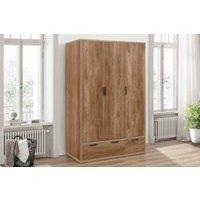 Birlea Stockwell 3 Door 2 Drawer Wardrobe Rustic Oak Effe, Brown