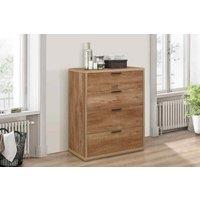 Birlea Stockwell 4 Drawer Chest Rustic Oak Effect, Brown