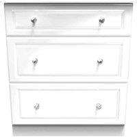 Welcome Furniture Ready Assembled Berryfield 3 Drawer Deep Chest - White Gloss, White