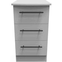 Welcome Furniture Ready Assembled Finsbury 3 Drawer Locker - Dust Grey, Grey