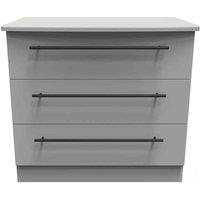 Welcome Furniture Ready Assembled Finsbury 3 Drawer Chest - Dust Grey, Grey