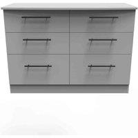 Welcome Furniture Ready Assembled Finsbury 6 Drawer Midi Chest - Dust Grey, Grey