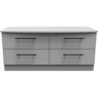 Welcome Furniture Ready Assembled Finsbury 4 Drawer Bed Box - Dust Grey, Grey