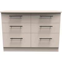 Welcome Furniture Ready Assembled Finsbury 6 Drawer Midi Chest - Kashmir Matt, Cream