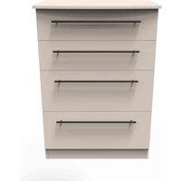 Welcome Furniture Ready Assembled Finsbury 4 Drawer Deep Chest - Kashmir Matt, Cream