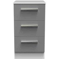 Welcome Furniture Ready Assembled Indices 3 Drawer Locker - Dust Grey and White, Grey