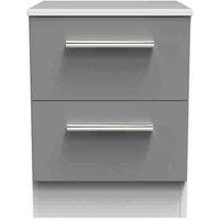 Welcome Furniture Ready Assembled Indices 2 Drawer Locker - Dust Grey and White, Grey