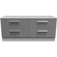 Welcome Furniture Ready Assembled Indices 4 Drawer Bed Box - Grey and White, Multi