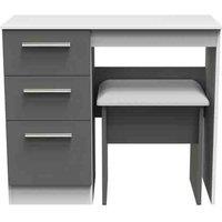 Ready Assembled Indices 2 Piece Set - Vanity and Stool - Dust Grey and White, Multi