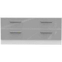 Ready Assembled Indices 4 Drawer Bed Box - Grey and White, Multi