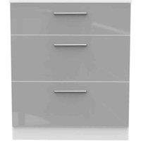 Welcome Furniture Ready Assembled Indices 3 Drawer Deep Chest - Grey and White, Multi