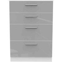 Welcome Furniture Ready Assembled Indices 4 Drawer Deep Chest - Grey and White, Multi