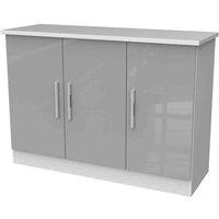 Ready Assembled Indices 3 Door Unit - Grey and White, Multi