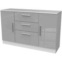 Ready Assembled Indices 2 Door 3 Drawer Unit - Grey and White, Multi