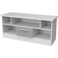 Ready Assembled Indices Open Tv Unit - Grey and White, Multi