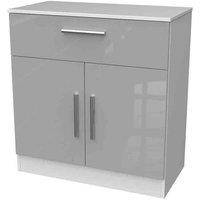 Ready Assembled Indices 1 Drawer Sideboard - Grey and White, Multi
