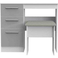 Ready Assembled Indices 2 Piece Set - Vanity and Stool - Grey and White, Multi