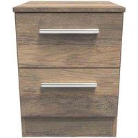 Welcome Furniture Ready Assembled Indices 2 Drawer Locker - Vintage Oak, Brown