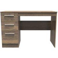 Ready Assembled Indices Desk - Vintage Oak, Brown
