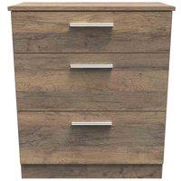 Welcome Furniture Ready Assembled Indices 3 Drawer Deep Chest - Vintage Oak