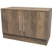 Ready Assembled Indices Low 2 Door Unit - Vintage Oak, Brown